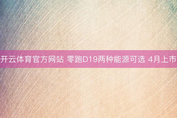 開云體育官方網(wǎng)站 零跑D19兩種能源可選 4月上市
