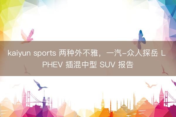 kaiyun sports 兩種外不雅,一汽-眾人探岳 L PHEV 插混中型 SUV 報告