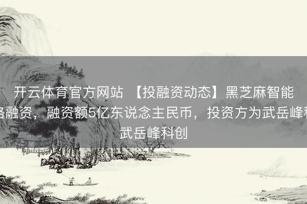 開云體育官方網站 【投融資動態】黑芝麻智能策略融資,融資額5億東說念主民幣,投資方為武岳峰科創