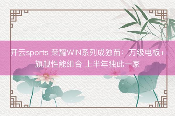 開(kāi)云sports 榮耀WIN系列成獨(dú)苗：萬(wàn)級(jí)電板+旗艦性能組合 上半年獨(dú)此一家