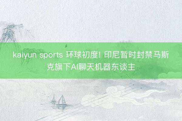 kaiyun sports 環球初度! 印尼暫時封禁馬斯克旗下AI聊天機器東談主