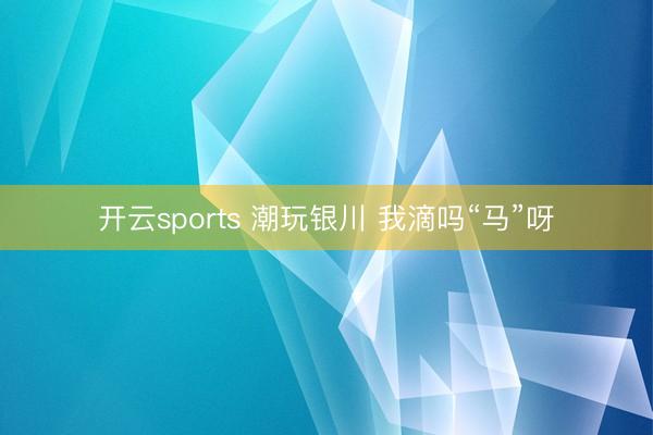 開云sports 潮玩銀川 我滴嗎“馬”呀